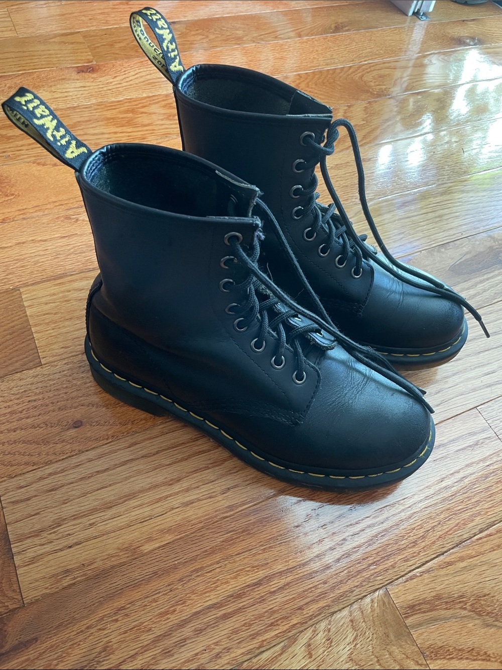 Dr. Martens Women's 1460 Leather 8 Eye Boot  in Black Leather